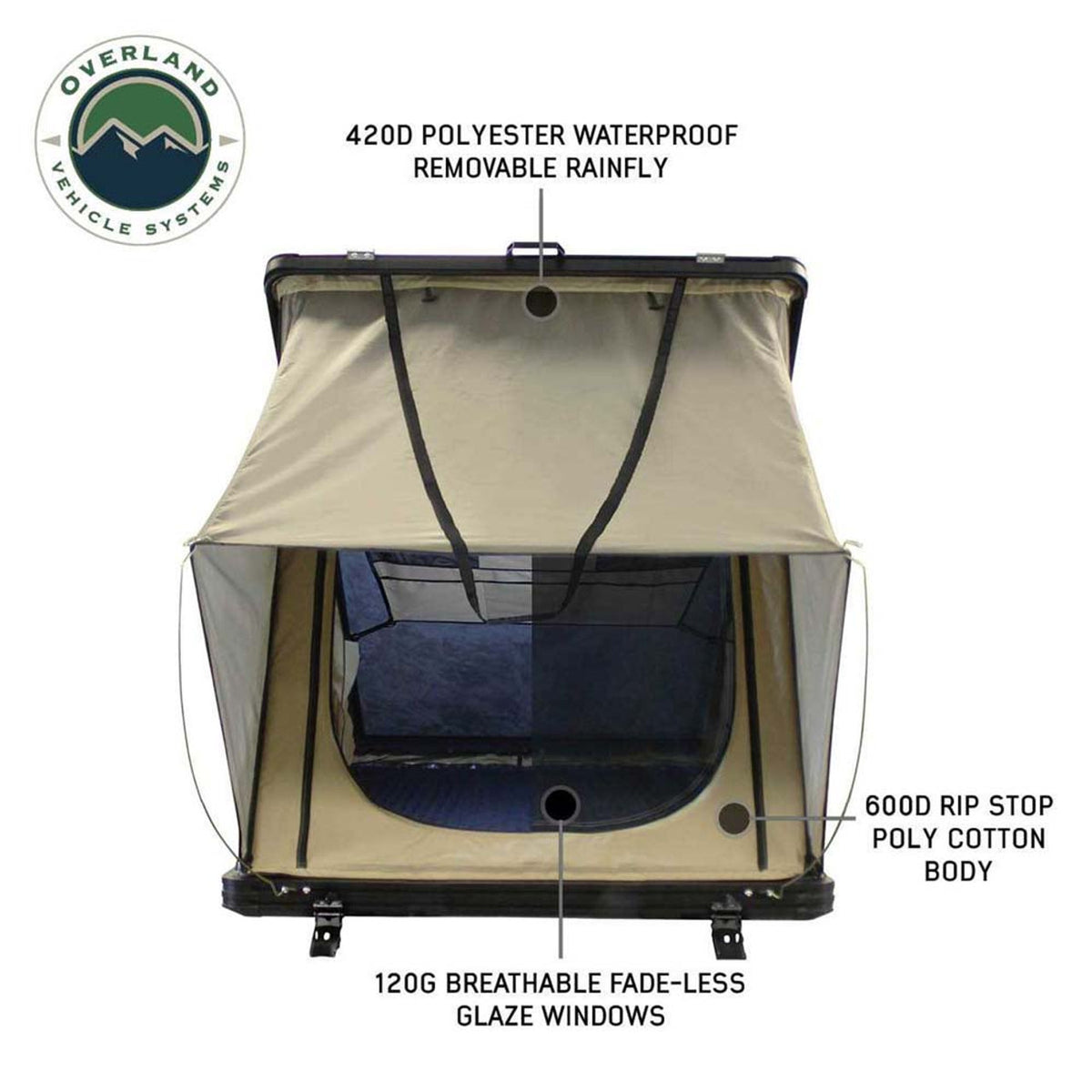 Overland Vehicle Systems LD TMON Clamshell Hard Shell Roof Top Tent