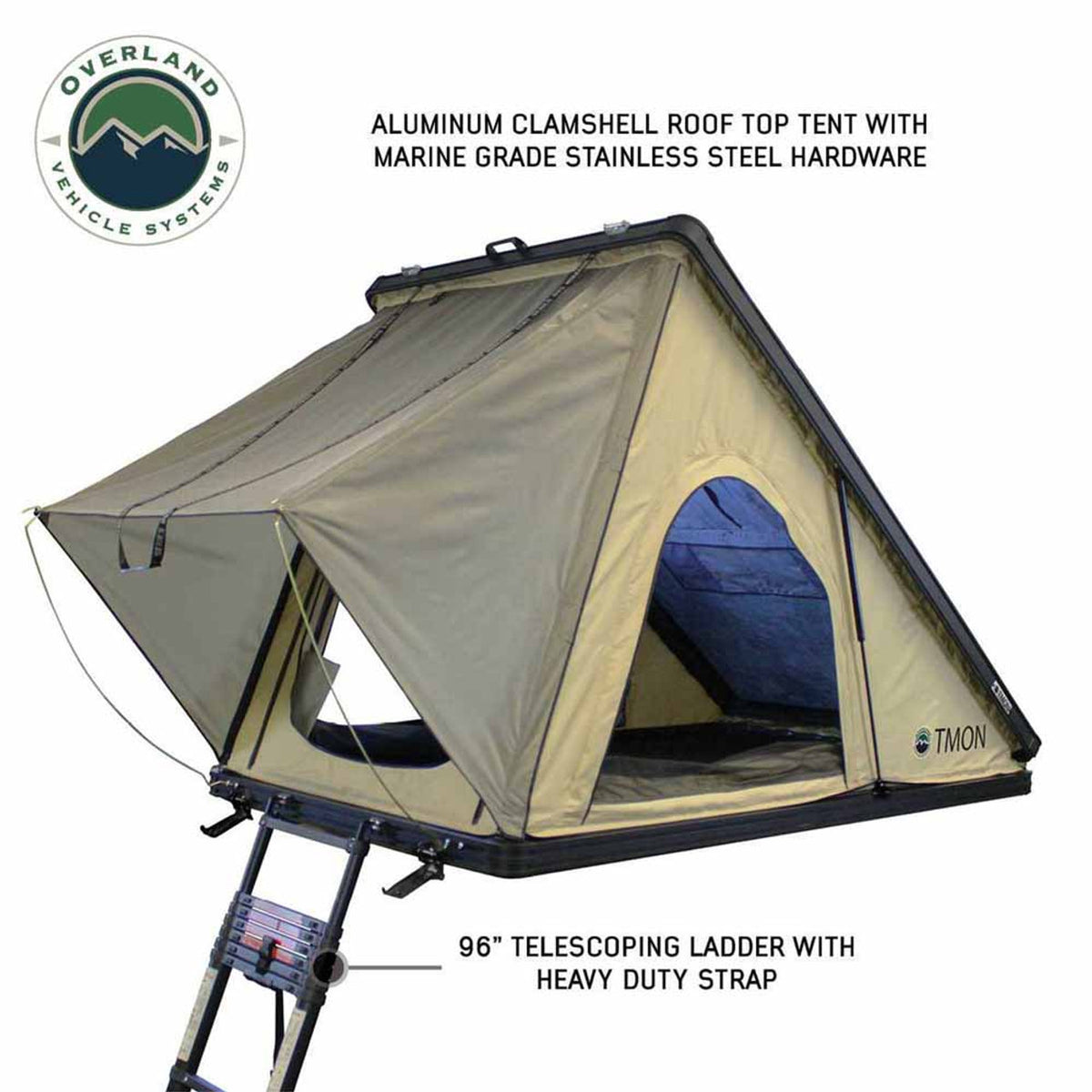 Overland Vehicle Systems LD TMON Clamshell Hard Shell Roof Top Tent