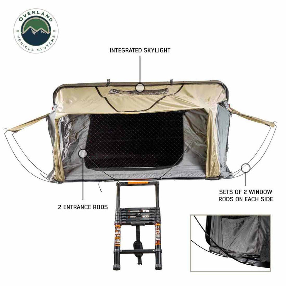 Overland Vehicle Systems HD Bundu Hard Shell Cantilever Roof Top Tent