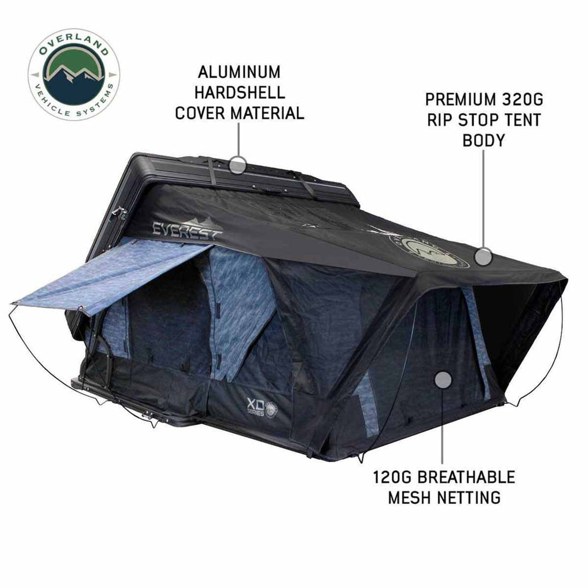 Overland Vechicle Systems XD Everest Cantilever Aluminum Roof Top Tent