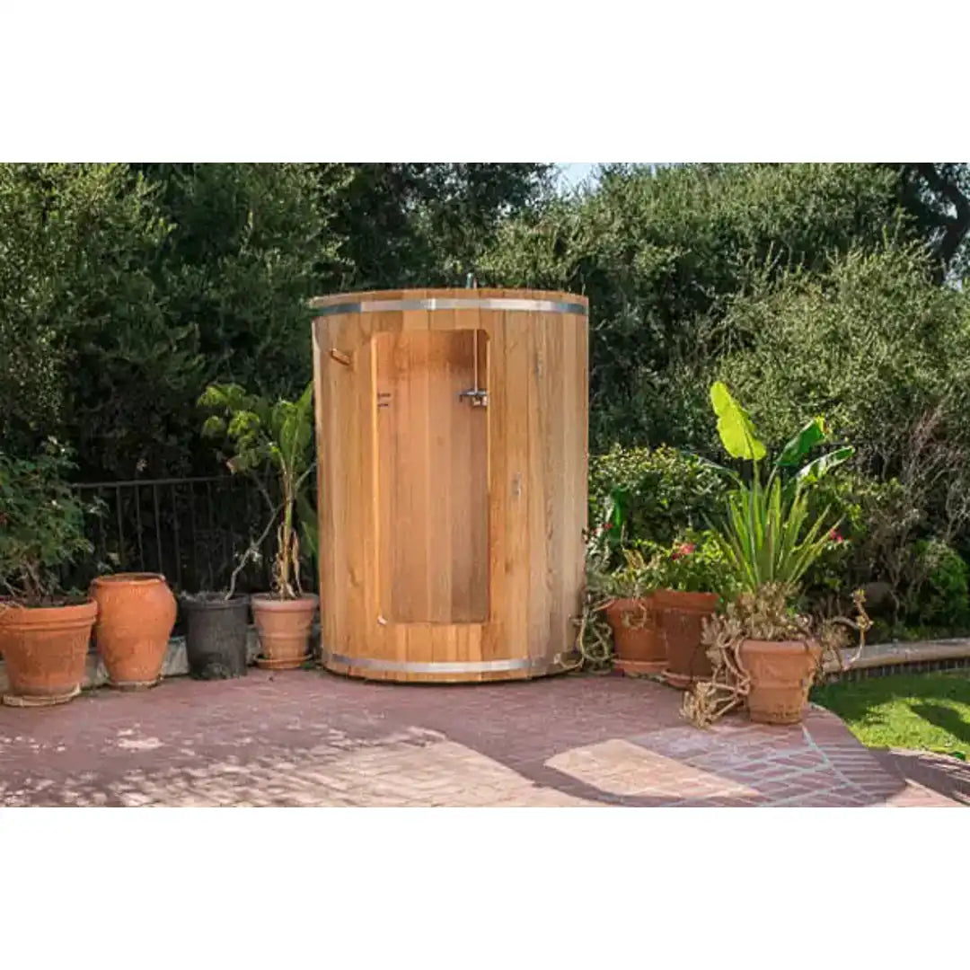 Dundalk LeisureCraft Clear Cedar Rainbow Barrel Outdoor Shower