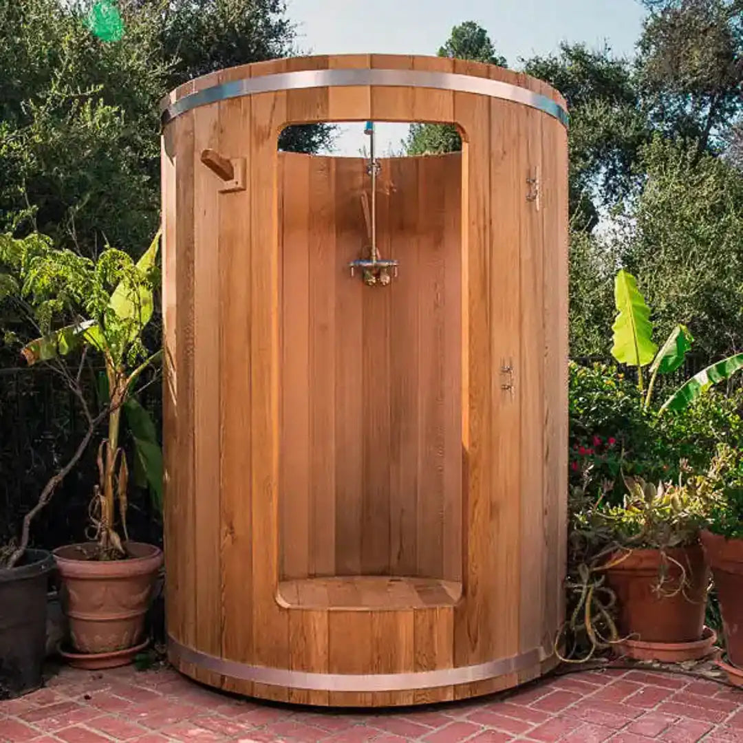 Dundalk LeisureCraft Knotty Cedar Rainbow Barrel Outdoor Shower