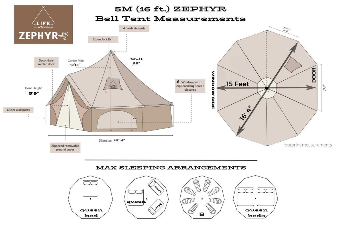 Life inTents 16' Zephyr™ Cabin Tent