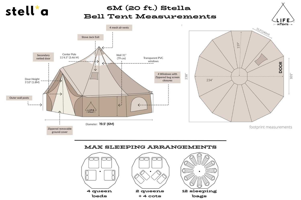 Life inTents 19' Stella™ Stargazing Bell Tent
