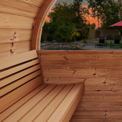 SaunaLife E8W 6-Person Outdoor Barrel Sauna - Window