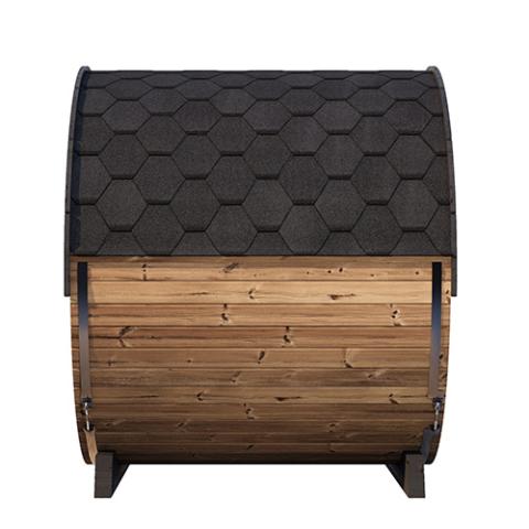 SaunaLife EE8G 4-Person Outdoor Barrel Sauna - Glass Front