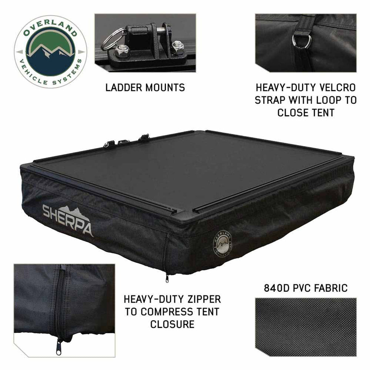 Overland Vehicle Systems XD Sherpa Hybrid Soft Shell Roof Top Tent