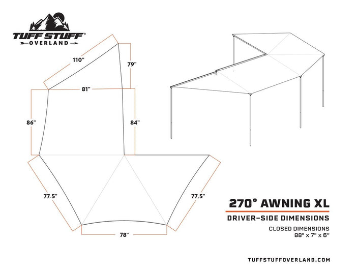 Tuff Stuff Overland 270-Degree XL C-Channel Awning