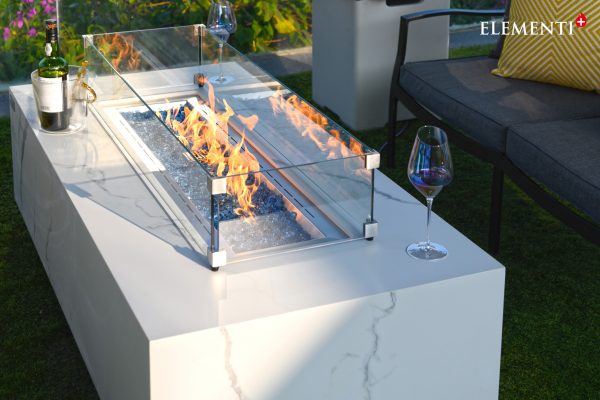 Elementi Plus Carrara Fire Table