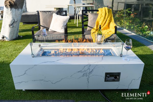 Elementi Plus Carrara Fire Table
