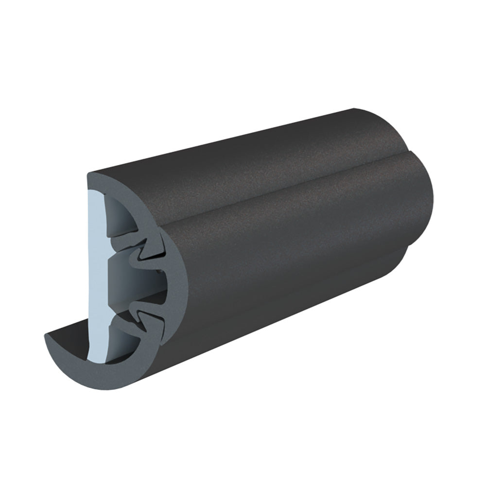 TACO SuproFlex Rub Rail Kit w/Flex Vinyl Overlay Insert - 2&quot;H x 1-1/4&quot;W x 80&#39;L - Black w/Black Insert [V11-9993BBK80-2]