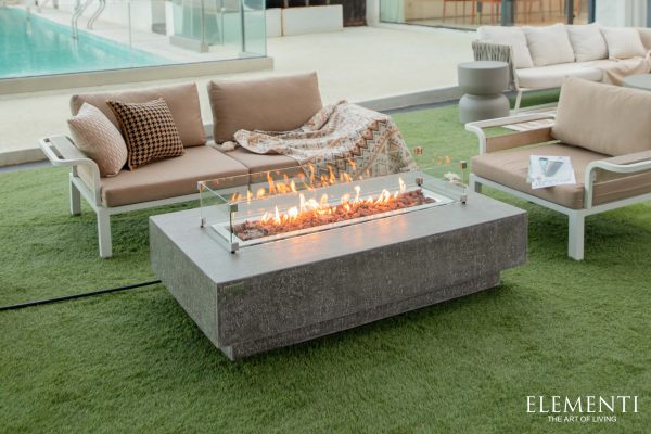 Elementi Hampton Light Gray Fire Table