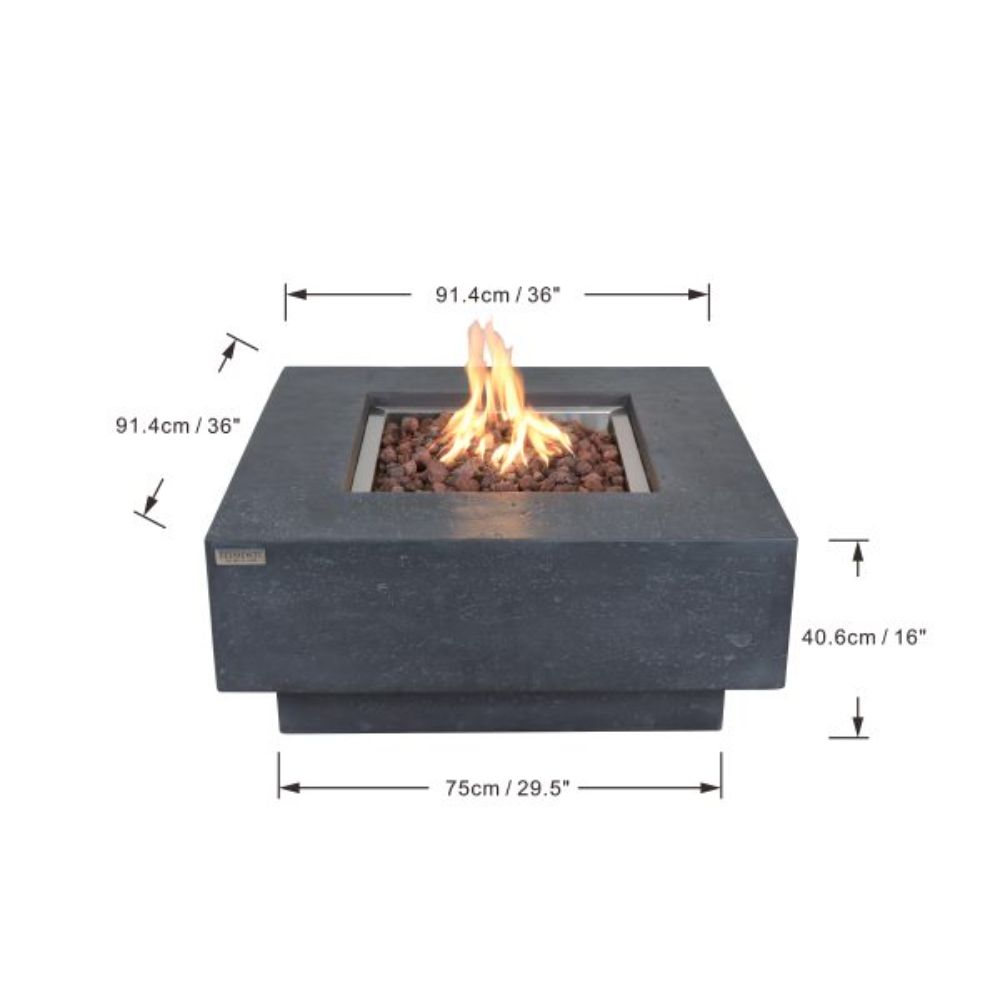 Elementi Manhattan Dark Gray Fire Table