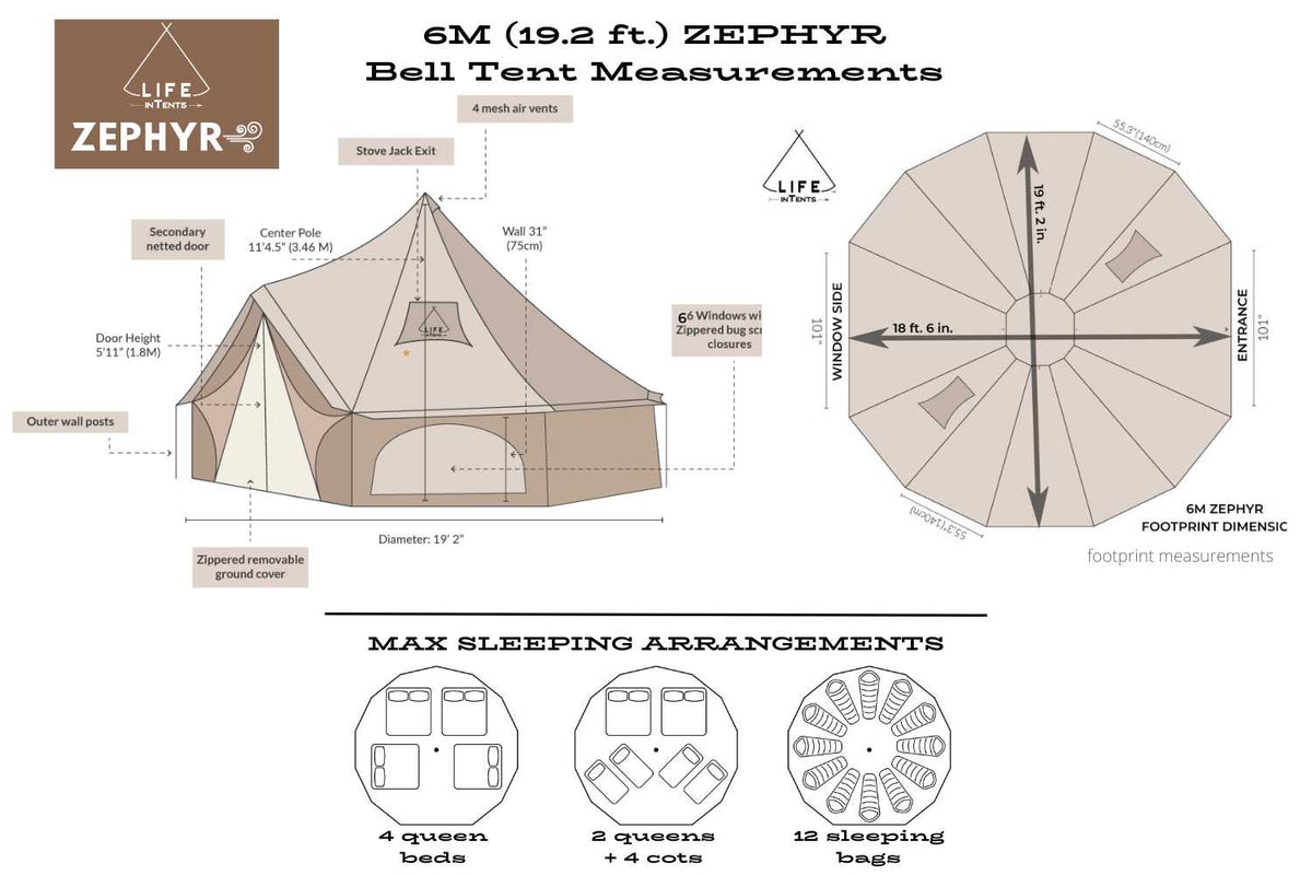 Life inTents 19&#39; Zephyr™ Cabin Tent