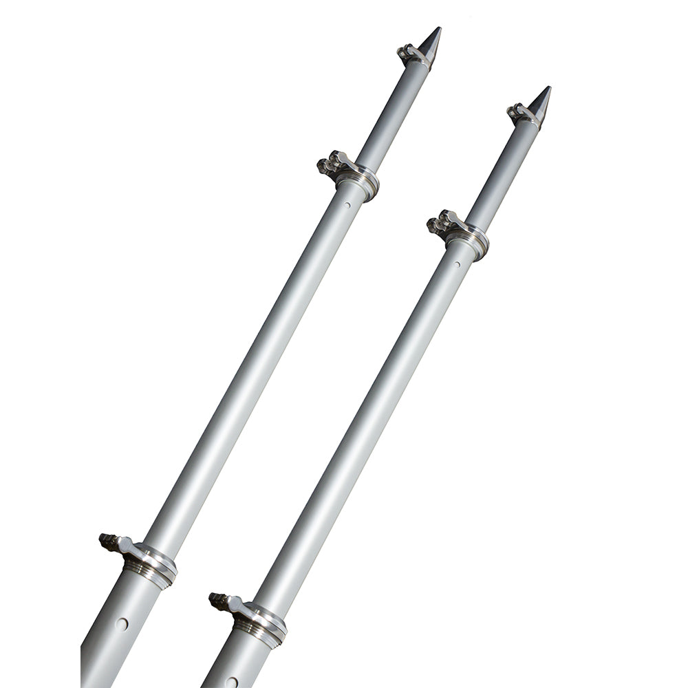 TACO 18 Deluxe Outrigger Poles with Rollers - Silver/Silver