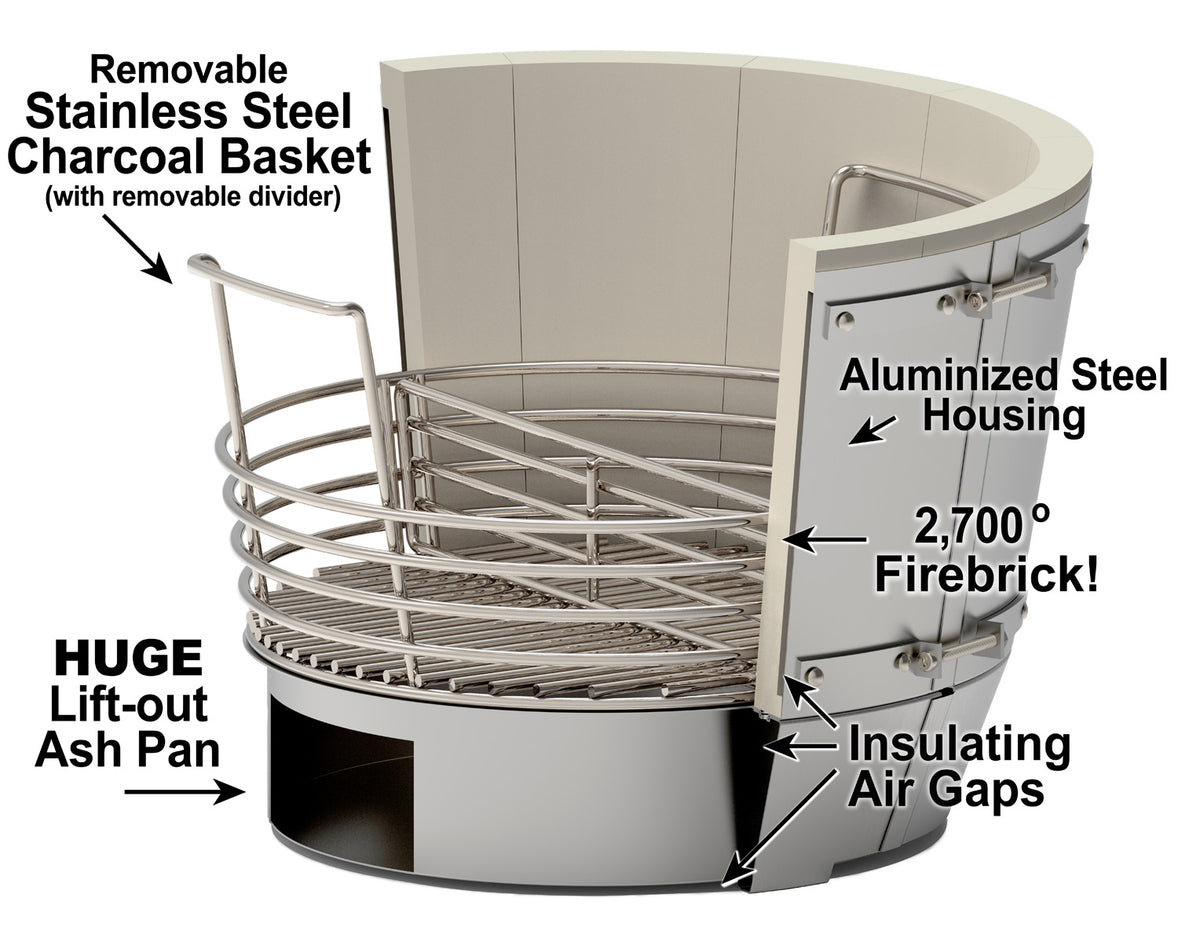 Saffire Platinum Kamado XL Ceramic Grill and Smoker