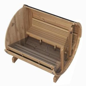 SaunaLife E8G 6-Person Outdoor Barrel Sauna - Glass Front