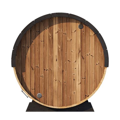 SaunaLife EE8G 4-Person Outdoor Barrel Sauna - Glass Front