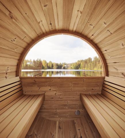 SaunaLife E7W 4-Person Outdoor Barrel Sauna - Window