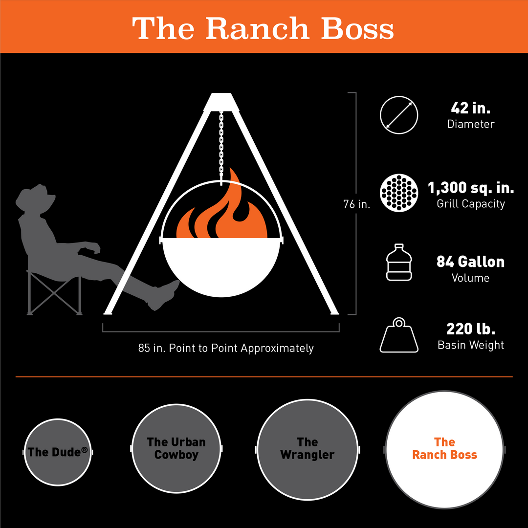 Cowboy Cauldron The Ranch Boss Fire Pit and Grill