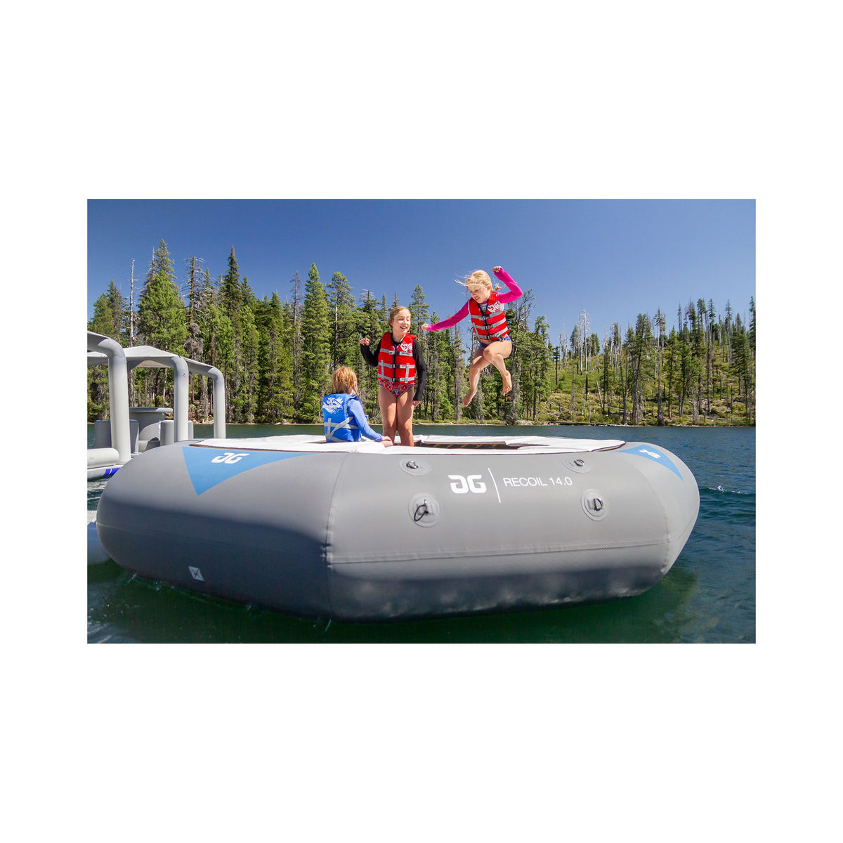 Aquaglide Recoil Water Trampoline 14.0 with C-Deck Boarding Platform