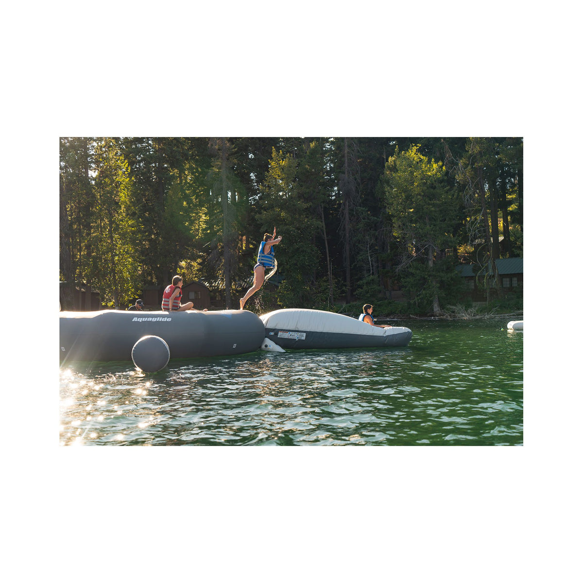 Aquaglide Ricochet Water Bouncer 16.0 with C-Deck Boarding Platform