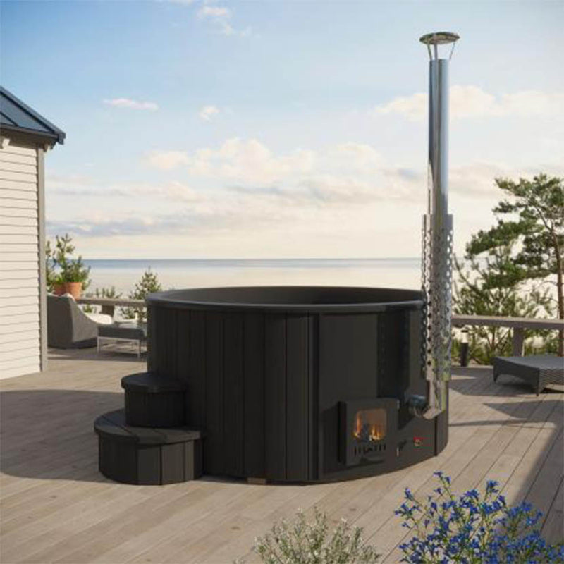 SaunaLife Soak Series S4 6-Person Outdoor Wood-Fired Hot Tub