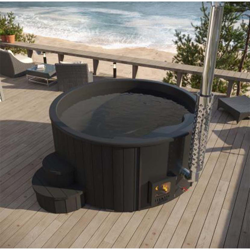 SaunaLife Soak Series S4 6-Person Outdoor Wood-Fired Hot Tub