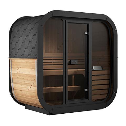SaunaLife Model CL4G 3-Person Outdoor Luxury Cube Sauna