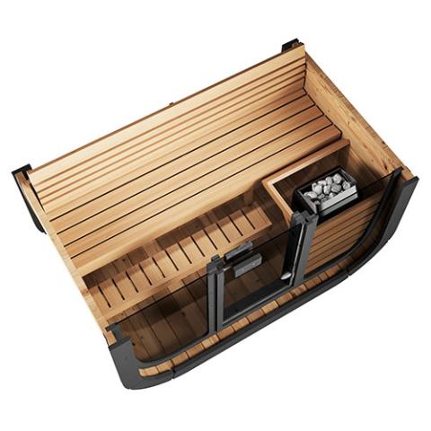 SaunaLife Model CL4G 3-Person Outdoor Luxury Cube Sauna
