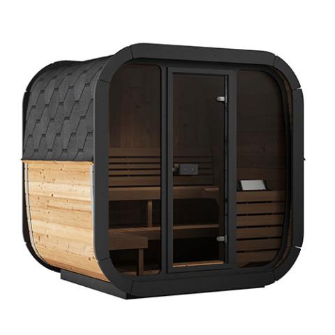 SaunaLife Model CL5G 4-Person Outdoor Luxury Cube Sauna