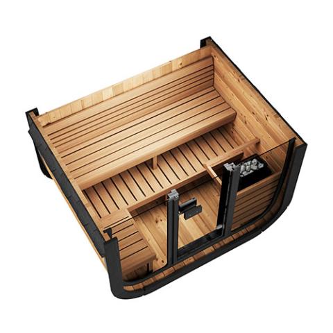 SaunaLife Model CL5G 4-Person Outdoor Luxury Cube Sauna