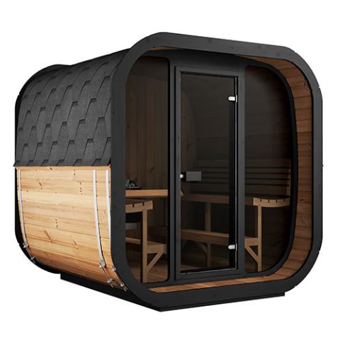 SaunaLife Model CL7G 6-Person Outdoor Luxury Cube Sauna