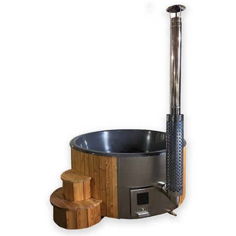 SaunaLife Soak Series S4N 6-Person Outdoor Wood-Fired Hot Tub