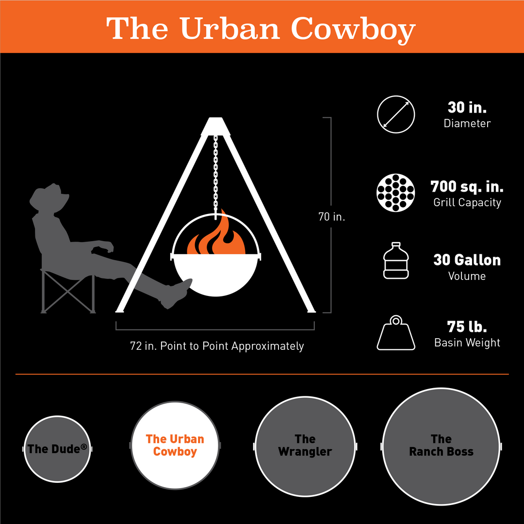 Cowboy Cauldron The Urban Cowboy Fire Pit and Grill