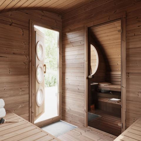 SaunaLife G11 8-Person Outdoor Home Sauna Kit - 2-Room