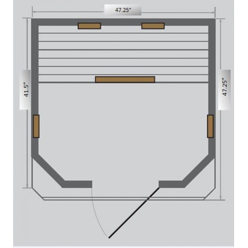 SunRay Saunas Heathrow 2-Person Indoor Infrared Sauna