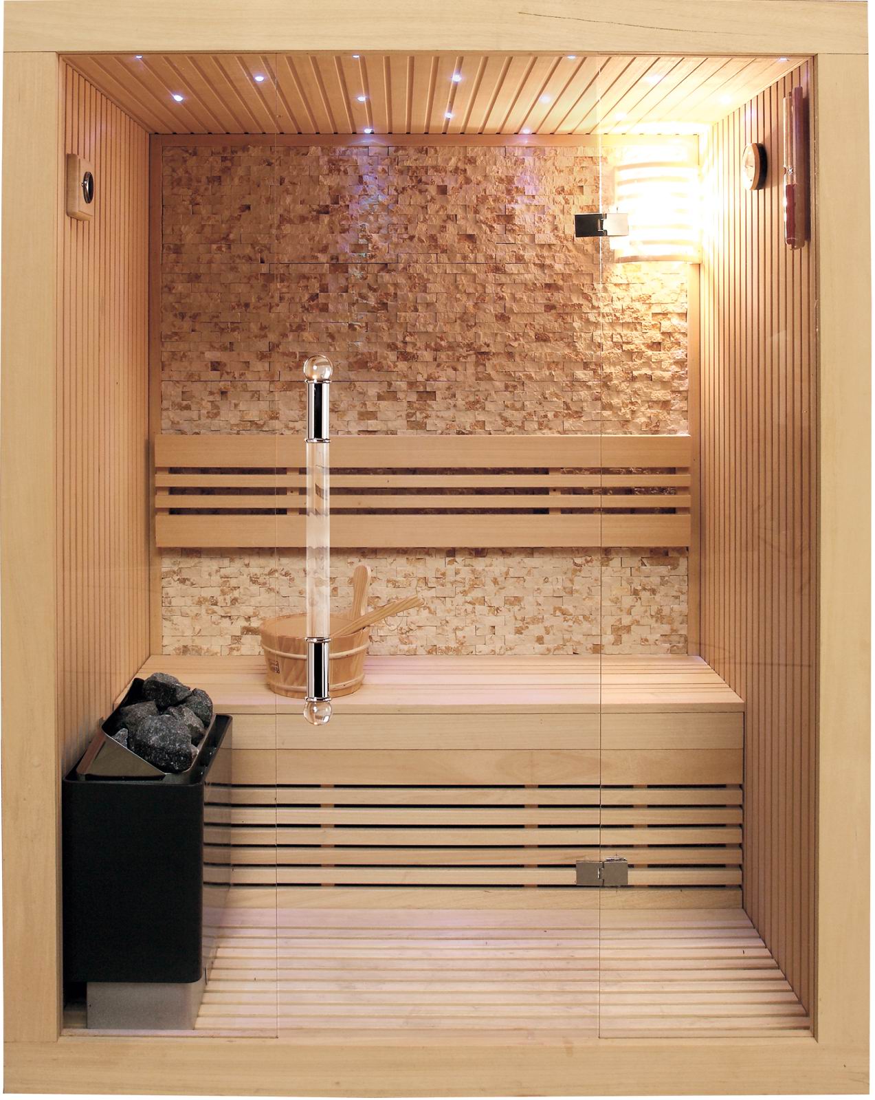 SunRay Saunas Westlake 3-Person Luxury Traditional Sauna 300LX