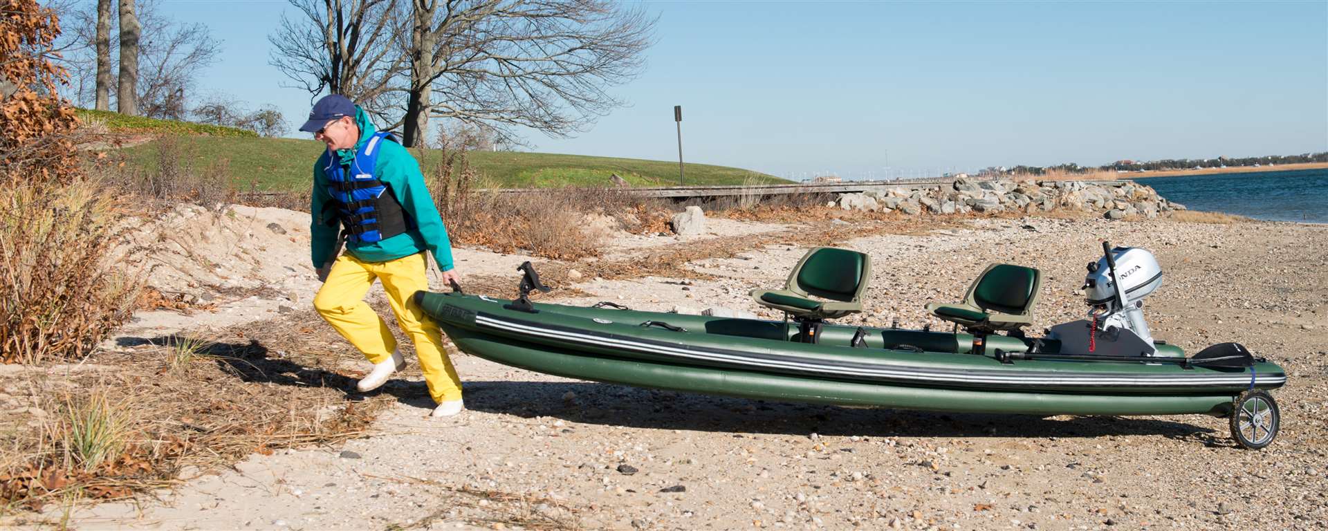 Sea Eagle FishSkiff 16 Inflatable Fishing Boat 2 Person Swivel Seat Package