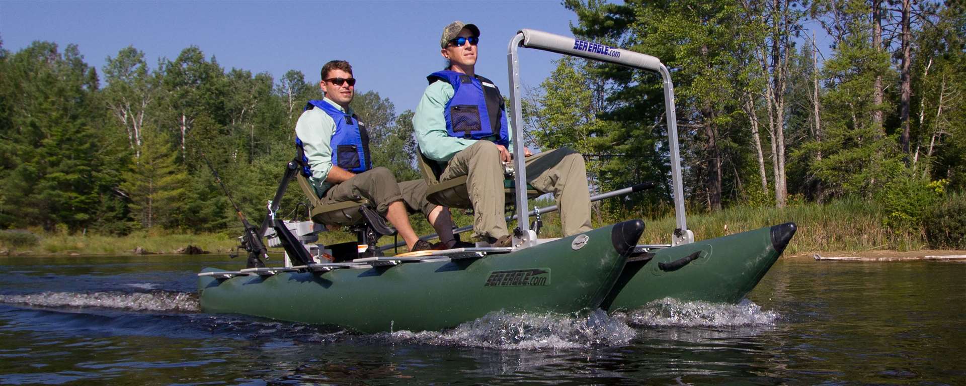 Sea Eagle Green 375fc Inflatable FoldCat Fishing Boat for sale